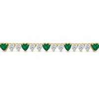 Lab Grown Emerald Diamond Halo Bracelet (14K)