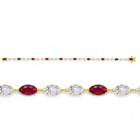 Lab Grown Diamond  Halo Marquise Bracelet (14K)