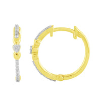 Heart Huggie Diamond Earrings （14K)