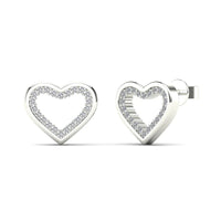 Round Diamond Cut Heart Earring (Gold)