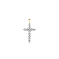 Diamond Two-Tone Illusion Setting Cross Pendant (14K)