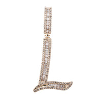 Iced Out  Diamond "L" Pendant (14K)