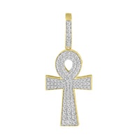 Diamond  Ankh Cross Pendant (14K)
