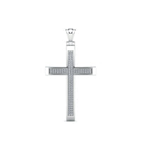 Diamond Cross Convex Pendant (14K)