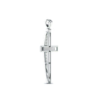 Diamond Cross Convex Pendant (14K)