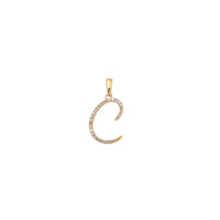 [0.7 inch] Diamond Initial Letter Pendant (14K)
