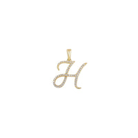 [0.7 inch] diamanten eerste letter hanger (14K)