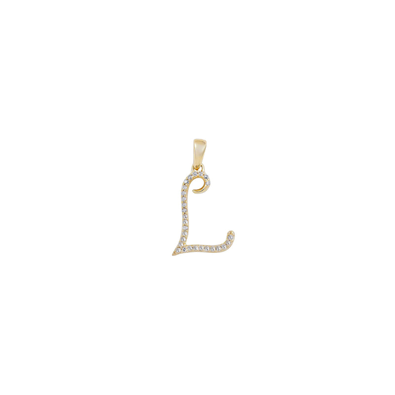 [0.7 inch] Diamond Initial Letter Pendant (14K)