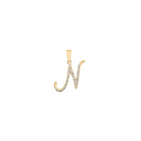 [0.7 inch] Diamond Initial Letter Pendant (14K)