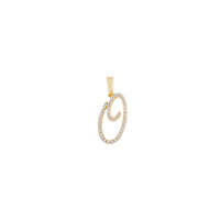 [0.7 inch] Diamond Initial Letter Pendant (14K)