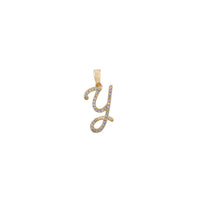 [0.7 inch] Diamond Initial Letter Pendant (14K)