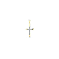 [0.9 inch] Diamond Cross Convex Pendant (14K)