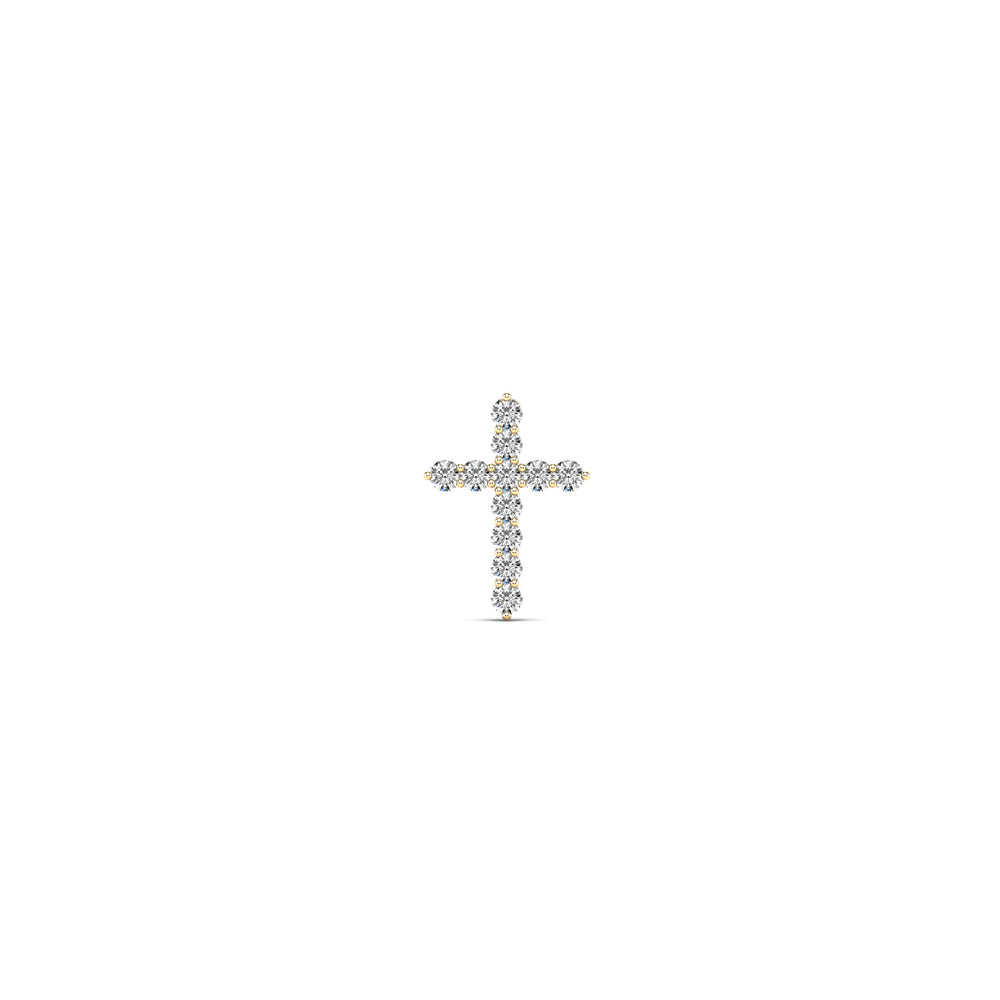 Diamond Hidden Bail Cross Pendant (14K)