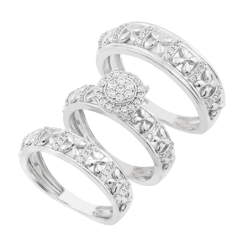 Diamond Trio Wedding Set （14K）
