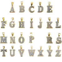 Two-Tone Double-Layered Textured Initial Pendant (14K)