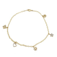 Mix Objects CZ Anklet (14K).