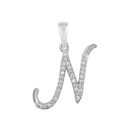 [0.7 inch] Diamond Initial Letter Pendant (14K)