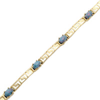 Opal Greek Key Link Fancy Tennis Bracelet (14K).