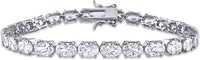 Tennis Oval CZ Bracelet (Silver)
