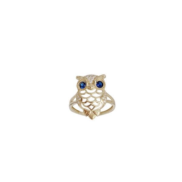 Icy Solitaire Owl Ring (14K)
