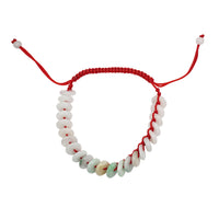 Adjustable Jade Red String Lucky Round Pi Disc Bracelet