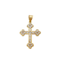 Orthodox Budded Stone-Set Cross Pendant (14K)