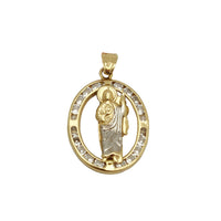 Oval Saint Jude CZ Pendant (14K)