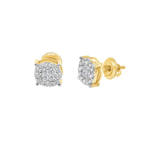 Diamond Round Princess Cut Earrings (14K)