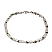 White Gold Greek-Key Motif Bullet Bracelet (14K)