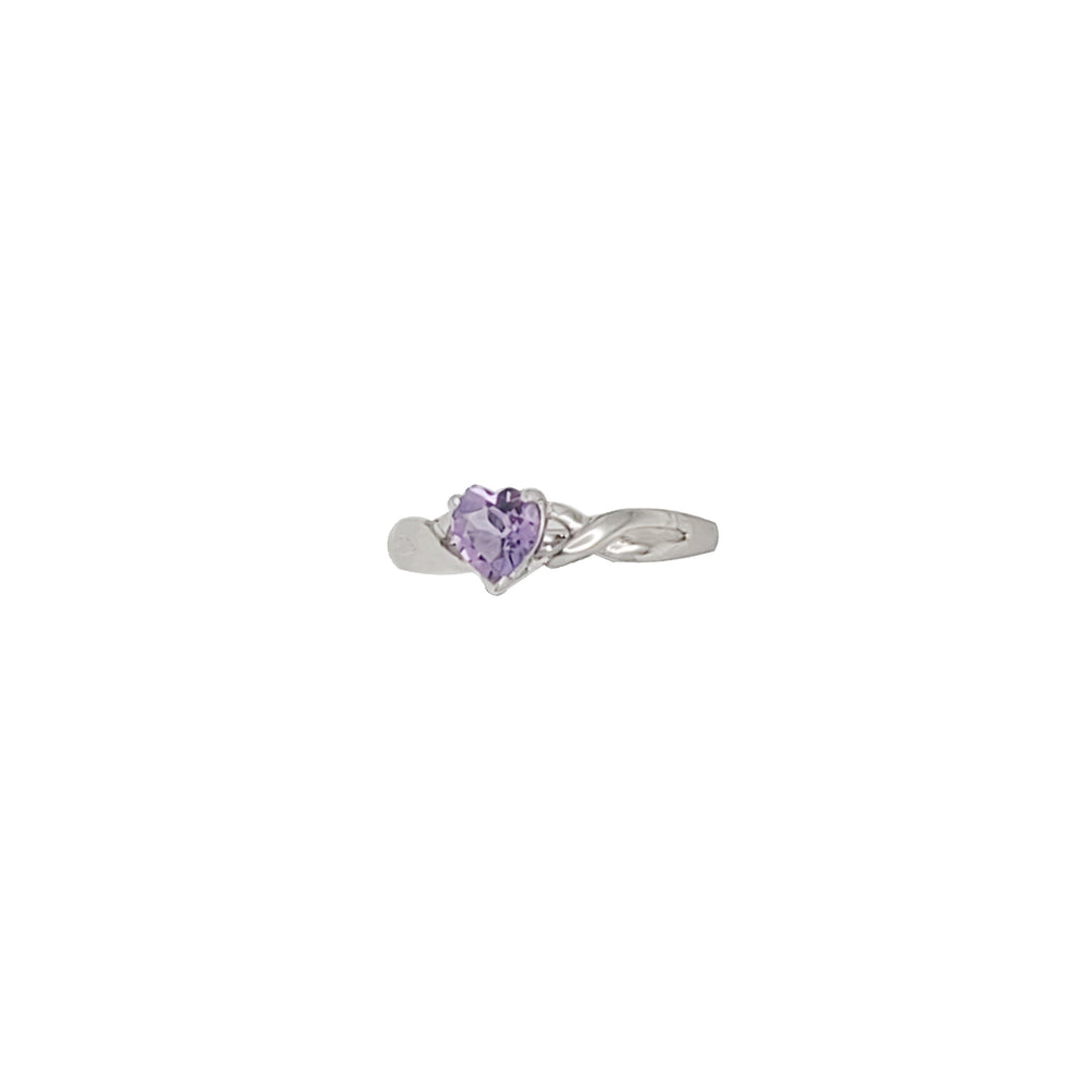 Purple Heart Cubic Zirconia Ring (Silver)