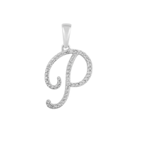 [0.7 inch] Diamond Initial Letter Pendant (14K)
