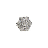 Zirconia Honeycomb Stud Earrings (14K)