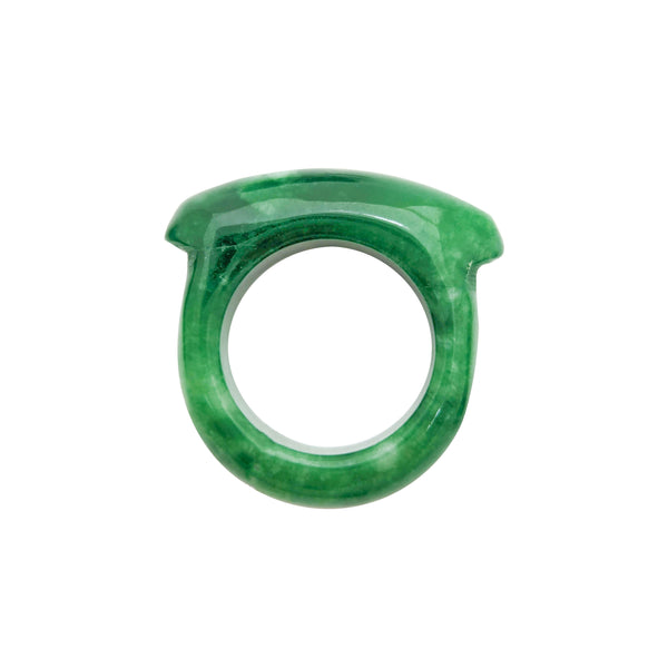 Saddle Jade Ring