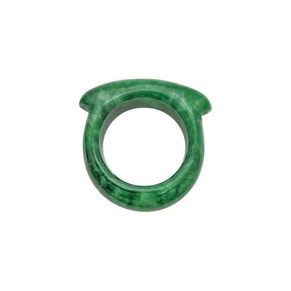Saddle Jade Ring