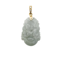 Rat Chinese Zodiac Sign Jade Pendant (14K)