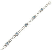 Heart Shape Stone Bracelet (Silver)