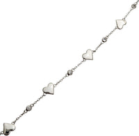 Heart CZ Bracelet (Silver)