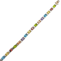 Tennis Multicolor Rainbow CZ armband (silfur)