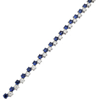 Blue & White CZ Bracelet (Silver)