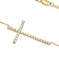 Horizontal Cross Necklace (14K)