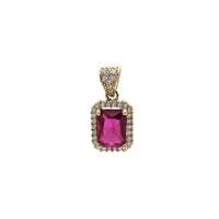 EMERALD CUT CZ PENDANT (14K)