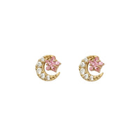Moon & Star Stud Earrings (14K)
