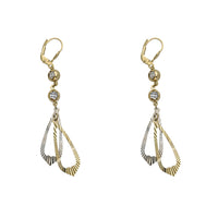 Fluted Flat Tear Drop Earring (14K)