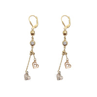 Double-Heart Dangling Earring (14K)