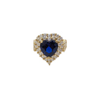 Anello da donna con cuore blu e zirconi cubici (14K)