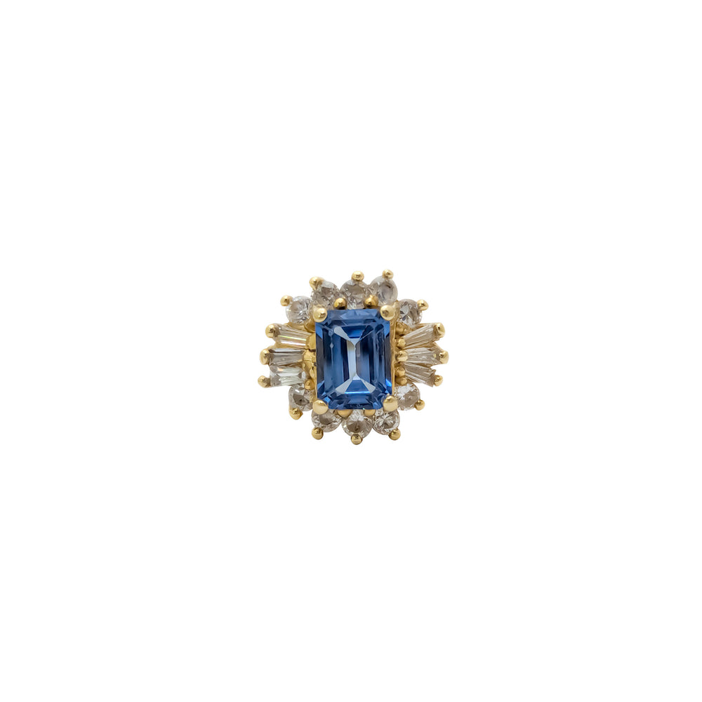 Vintage Blue CZ Lady Ring (14K).