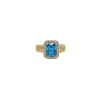 Emerald CZ Miami Link Lady Ring (14K).