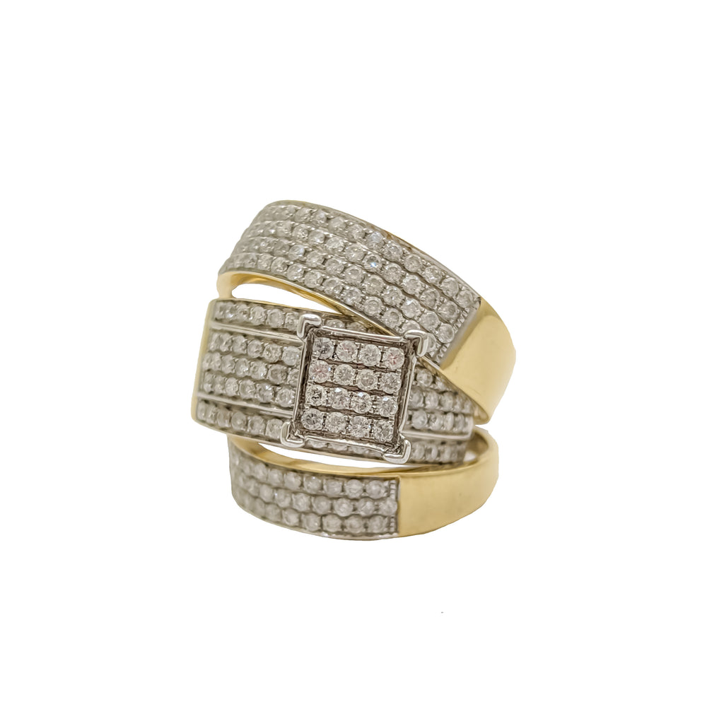 Iced Out Three-Piece Engagement Ring (14K)
