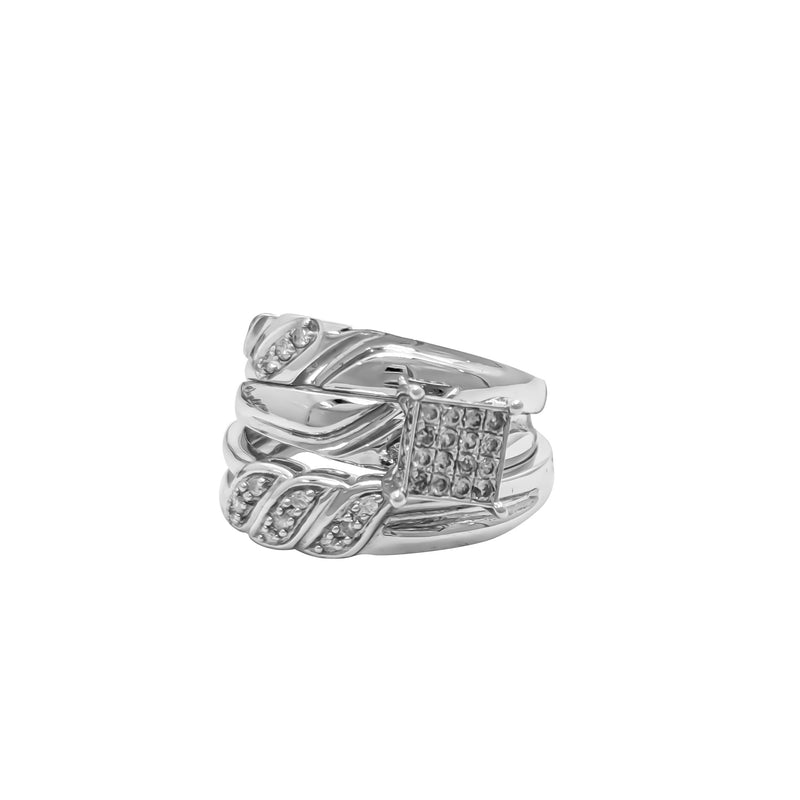 Three-Piece Diamond Engagement Ring White Gold (14K)