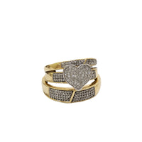 Heart Shaped Three-Piece Set Engagement Ring (10K)